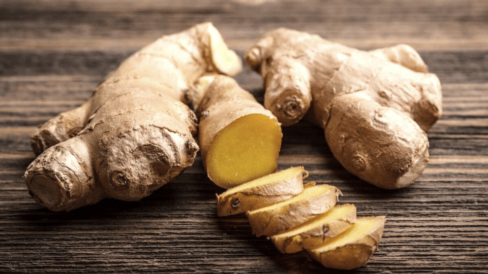 Ginger root sliced