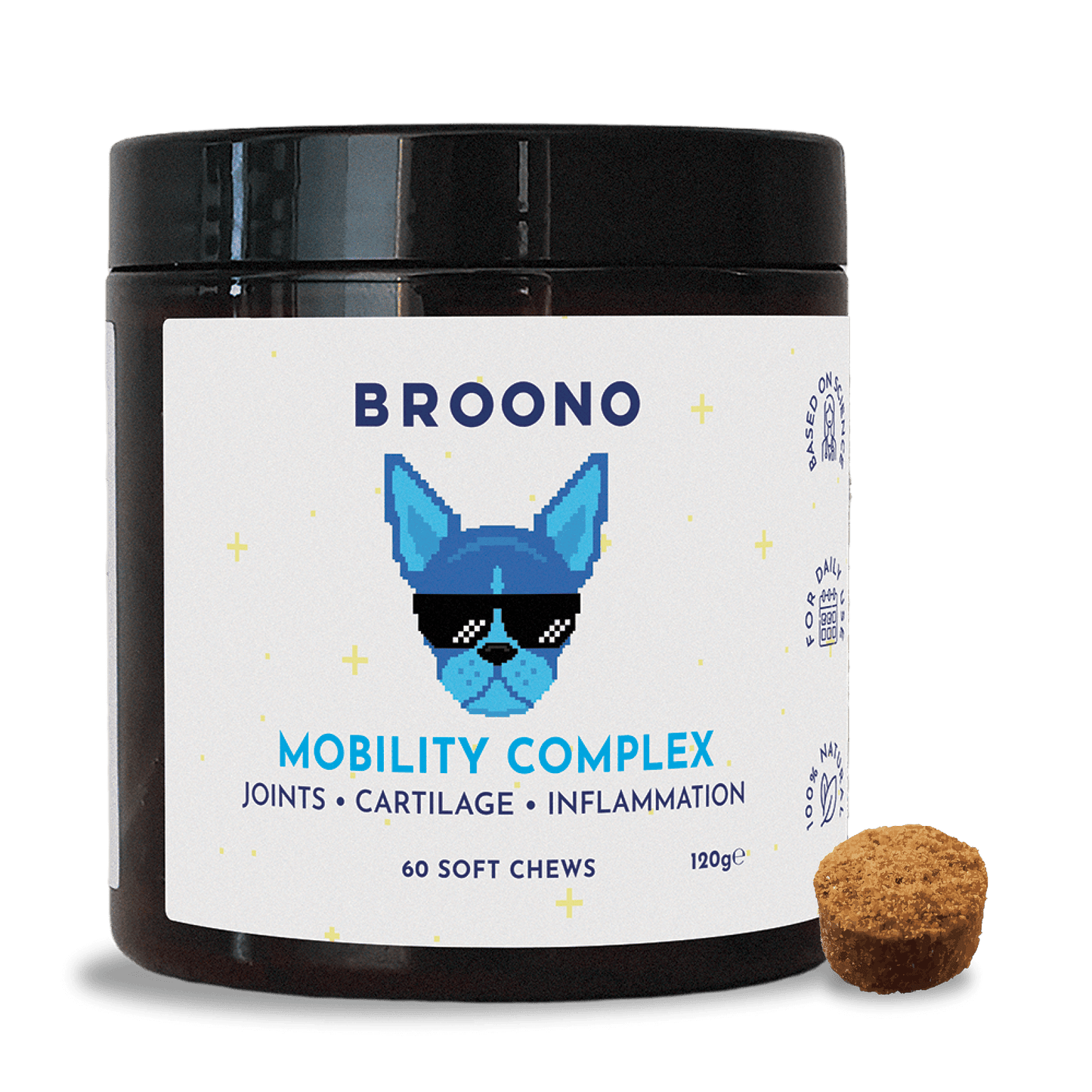 Broono Mobility Complex for Hip & Joint Health, 60 soft chews for joints, cartilage, and inflammation.