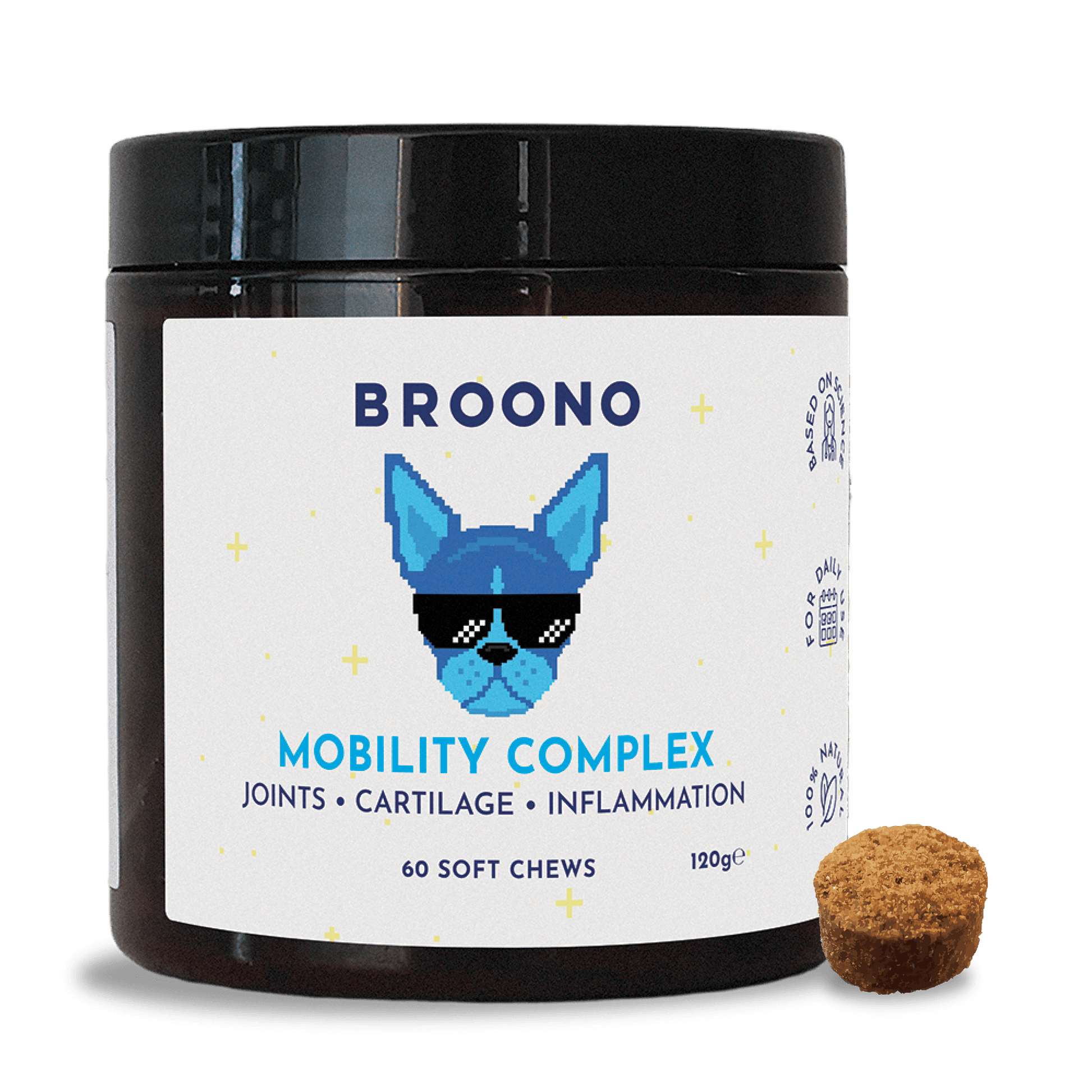 Broono Mobility Complex for Hip & Joint Health, 60 soft chews for joints, cartilage, and inflammation.